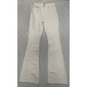 West of Melrose White Patchwork Flare Bell Bottom Jeans Women's Size 24 Hippie